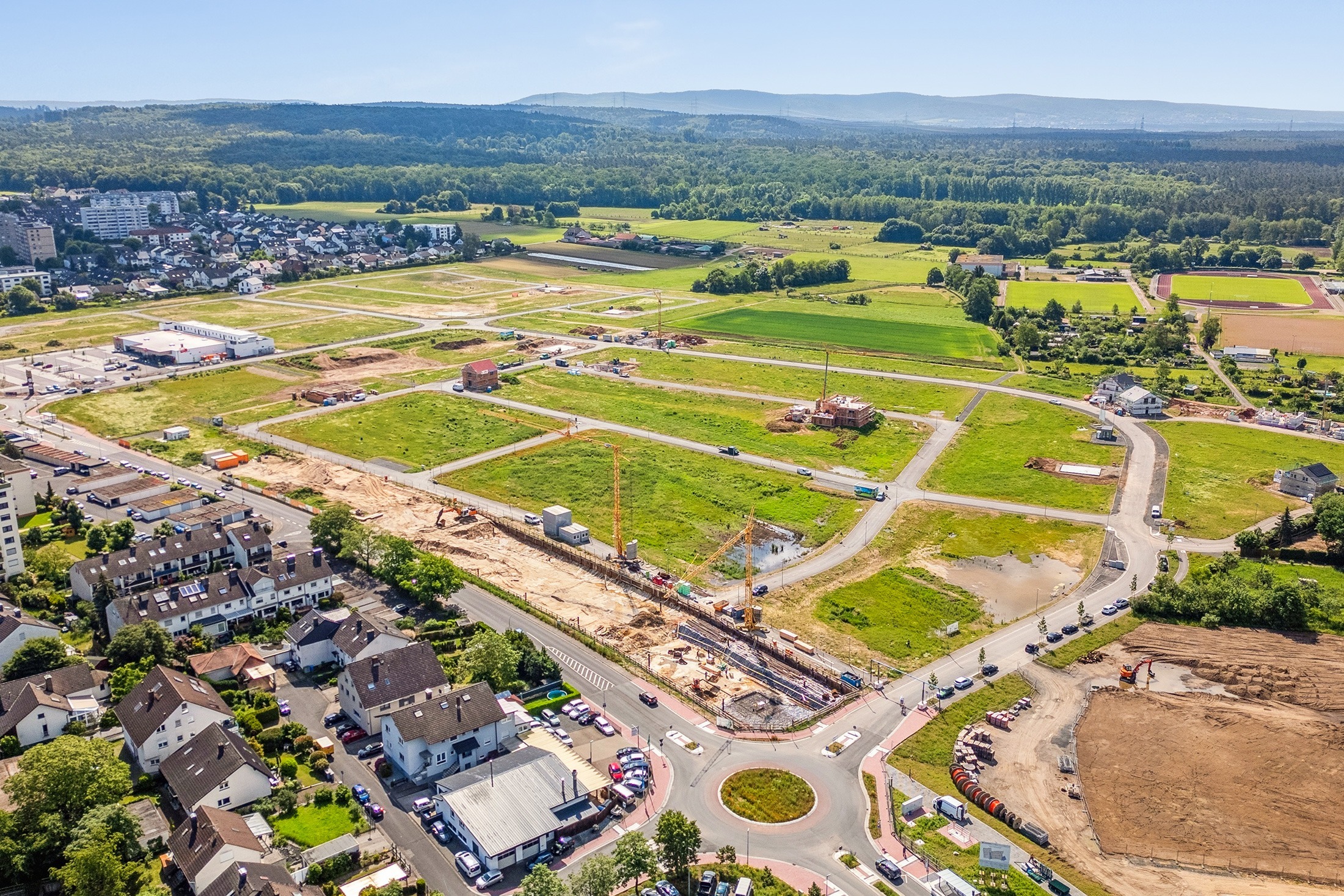Baufortschritt Projekt Tribus in Rodenbach Mai 2024